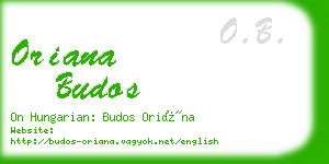 oriana budos business card